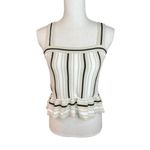 Banana Republic  tan & black striped sweater tank top neutral casual peplum Photo 1
