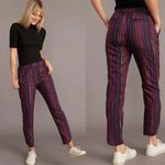 Marine layer Allison Multi-Colored Magenta Gold Lurex Stripped Pants, Size M Photo 1
