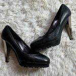 Max Mara  Black Heels Silver Metallic Heel Women's 38 Photo 0