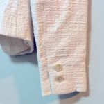 Loft Light Pink Textured Opened Front Long Sleeve Women Blazer Photo 4