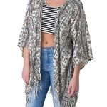 Billabong  Geometric Print Salty Waves Kimono Cardigan White Women's Size S/M/P/M Photo 0