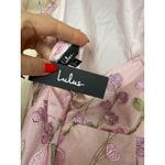 Lulus NWT  Unique Impression Pink 3D Floral Embroidered Halter Midi Dress Size M Photo 7