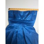 Blue Strapless Dress Party Cocktail Bridesmaid Bow Pleated‎ Size 7 Photo 2