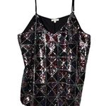 Peach Sequin Triangle Tank Top Size 2X Black Red Pink Silver Concert Event Fair Photo 0