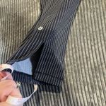 Lululemon Lulu Vertical Stripes Cropped Leggings Womens Size 6 Blue Calf Slits Photo 8