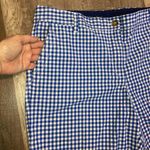 Talbots Women’s Size 12 Girlfriend Chino Shorts Blue White Checkered Gingham Photo 1