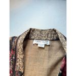 Irwin Alan Chicago Tapestry Floral Blazer Jacket Vintage Striped Rose Tan Size 10 Photo 2