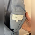 Azazie  Blaine Bridesmaids Dress in Dusty Blue V Neck Zig Zag Cutout Size 6 Photo 5
