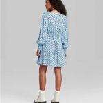 Wild Fable Women's  Long Sleeve Faux Wrap Dress Light Blue Floral Print Size XS‎ Photo 1