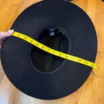 Phenix Women’s Black Brown Wool Leather Trim Wide Brim Hat Floppy Vintage Fall Photo 6