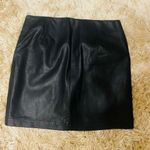 Olivaceous Black Leather Skirt Photo 5