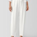 Eileen Fisher NWT  Silk Georgette Crepe Lantern Pant Bone M Photo 2