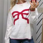 SheIn white bow sweater Photo 0