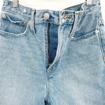 Madewell Womens High Rise Long Denim Raw Hem Bermuda Jean Shorts Size 25 Blue Photo 7