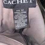 Cache NWT  One-Shoulder Ruched Dress with beaded details Size 12 in Mink Photo 6