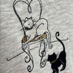 Vintage 80’s Cat embroidered Crewneck Sweatshirt Gray Size XL Photo 3