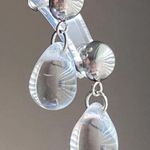 Handmade clear teardrop Czech glass simple minimalist earrings💛 Photo 2
