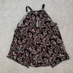 White House | Black Market Black and Pink Abstract Print Layered Blouse Photo 4