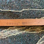 Guess Vintage Brown Leather Belt Chrome Buckle Medium 36” Y2K Streetwear Classic Photo 5