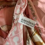 Corciova Pink Satin Silk Feel Square Scarf Chain Belt Equestrian Print 35x35 Photo 2