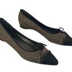 Stuart Weitzman New Capricorn Glitter Point-Toe Flat in Pyrite size 7.5 Photo 2