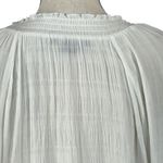 Sanctuary Large Top Semi-Sheer Long Balloon Sleeves Keyhole V-Neck Smocked White Photo 5
