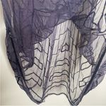 Free People Black Dark Plum Grey Mesh Beaded Sheer Mini Dress Festival Size XS Photo 11