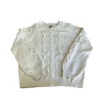 Rails  Francis Pointelle Fringed Cable Knit Lambswool Cashmere Sweater‎ Cream L Photo 1