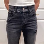 Free People Neon Blonde Black Siren Mom Fit High Rise Distressed Jeans 26 Photo 5