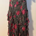 Jones New York 90s Floral Ruffle Silk Midi Skirt  Photo 0