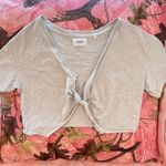 Joah Brown twist tee cream beige cotton tshirt Photo 5