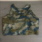Athleta Conscious Crop Bra in the Topiary Abstract Camo Olive print Size S Photo 4