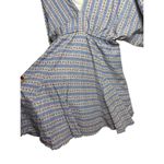 Madison Mathews Blue and Tan Kaftan Mini Dress Sz. M Size M Photo 6