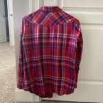 Old Navy Red Plaid Button Down Shirt Photo 1