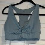 Apana  Women's Blue Grey Front Knot Sports Bra Photo 0