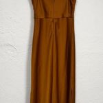 Sachin & Babi Golden Brown Satin Midi Dress Womens 6 Formal Prom Bridesmaid Gold Photo 8