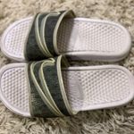 Nike Benassi LX White Gray Slides Size 6 Photo 2