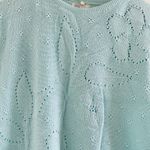 Vintage Blue Crew Neck Sweater with Intricate Knit Photo 1