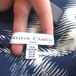 Maison d'Amelie Navy and Cream Blouse Blue Size M Photo 6