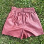 ZARA  faux leather burgundy shorts S Photo 5