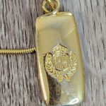 Liz Claiborne Vintage Rectangle Crest Logo Pendant Photo 1