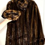 Pamela McCoy Faux Fur Light Dark Brown Color Snap Button Closure Jacket size 1X Photo 2