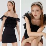 ZARA NWT   Off The Shoulder PolkaDot Mesh Dress Bloggers Fav Photo 1