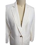 Anne Klein  Vanilla Ice Latte Pinstripe Blazer Jacket Sz L NWT $139 Photo 1