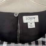 J.Crew Sz M Gingham Metallic Puff Sleeve Blouse Top Lined Round Neck Pullover Photo 2