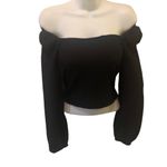 EXPRESS VTG Y2K   Crop Top Stretch Gauze Long Sleeve Sexy Boho XS Off On Shoulder Photo 1