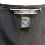 Victoria's Secret Victoria’s Secret Black Satin Short Sleeve Ruffled Kimono Robe Photo 5