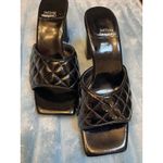 Jeffrey Campbell Black Patent Quilted Platform Block Heel Mules Slides Size 6 Photo 6