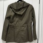 Olive Green Utility Jacket shirt cotton anorak style zipped closure size S Photo 5