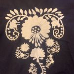 Denim&Co Jacket 1X Dark Blue Blazer with White Embroidered Floral Accents Photo 9